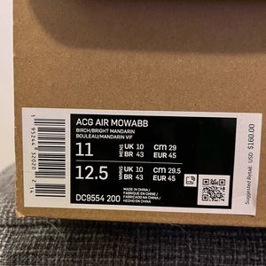 Nike ACG Air Mowabb Size 11
